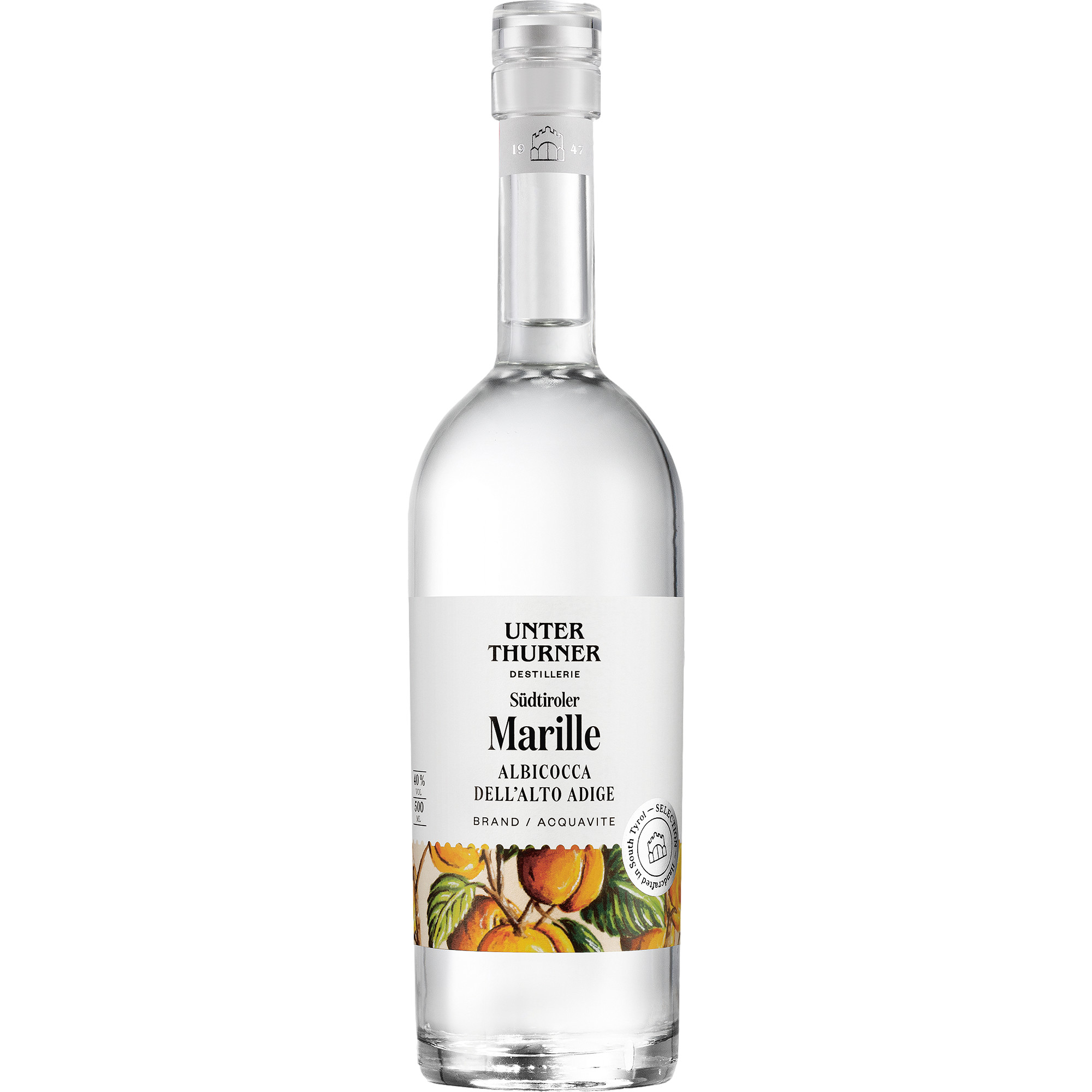 Unterthurner Südtiroler Marille, Italien, 0,5 L, 40% Vol., Südtirol, Spirituosen