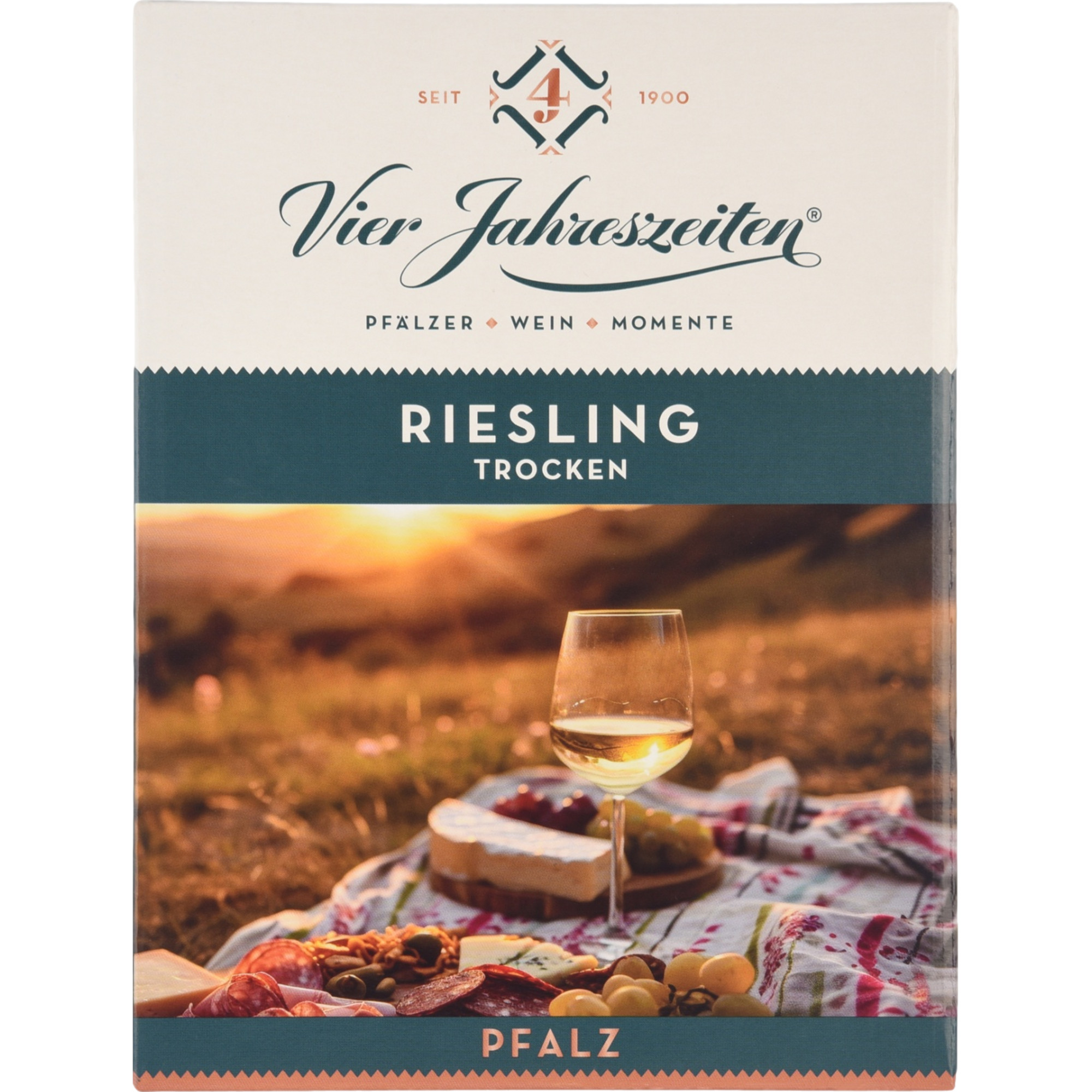 Vier Jahreszeiten Riesling, Trocken, Pfalz, Bag in Box, 3L, Pfalz, 2025, Weißwein