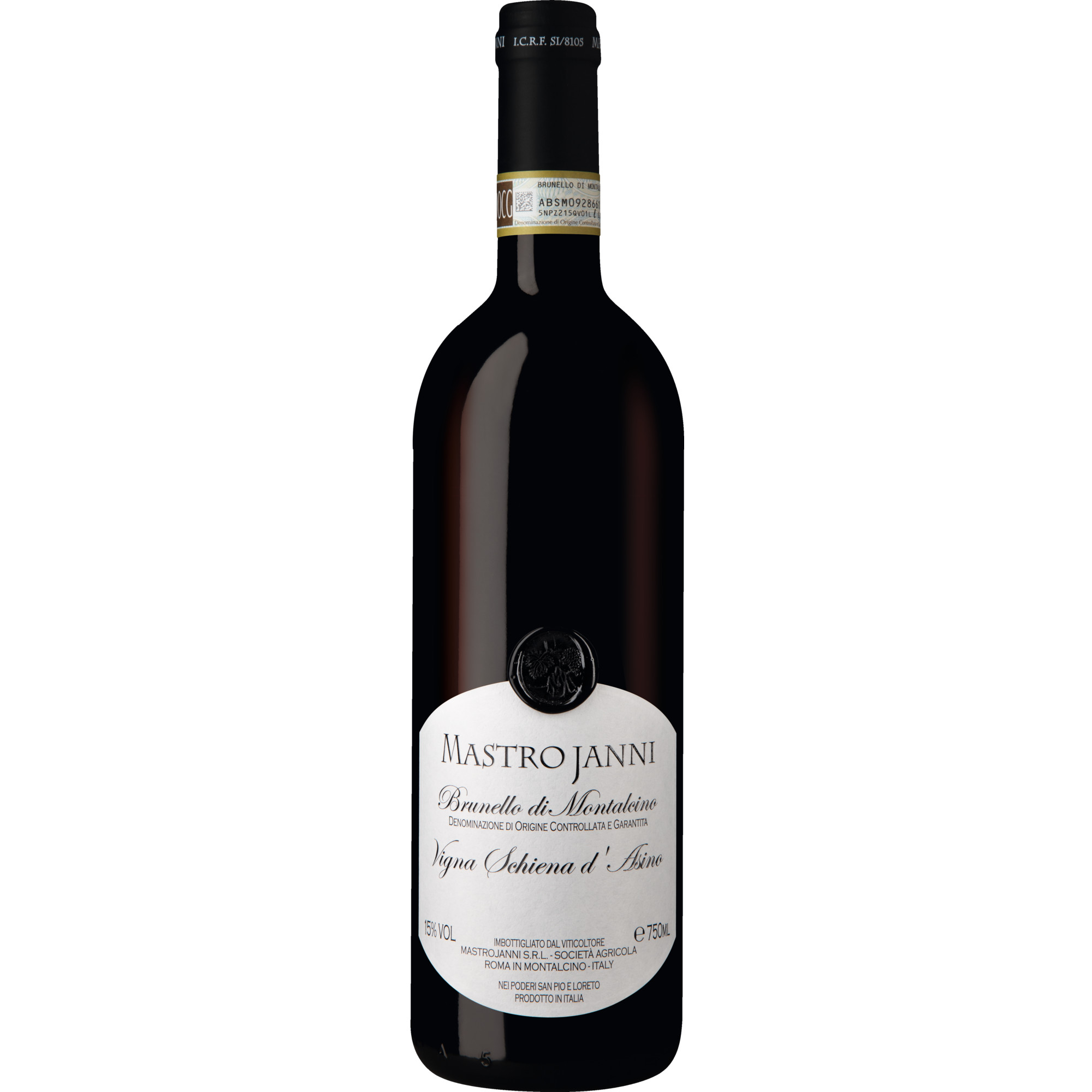 Vigna Schiena d'Asino" Brunello, Brunello di Montalcino DOCG, Toskana, 2016, Rotwein