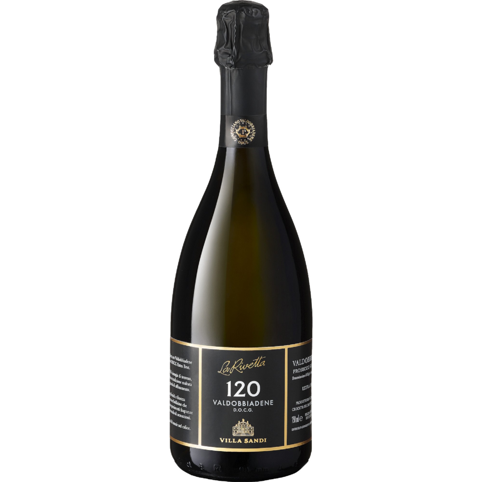 Villa Sandi Rivetta 120 Prosecco Spumante, Extra Brut, Prosecco Superiore Valdobbiadene DOCG, Venetien, Schaumwein