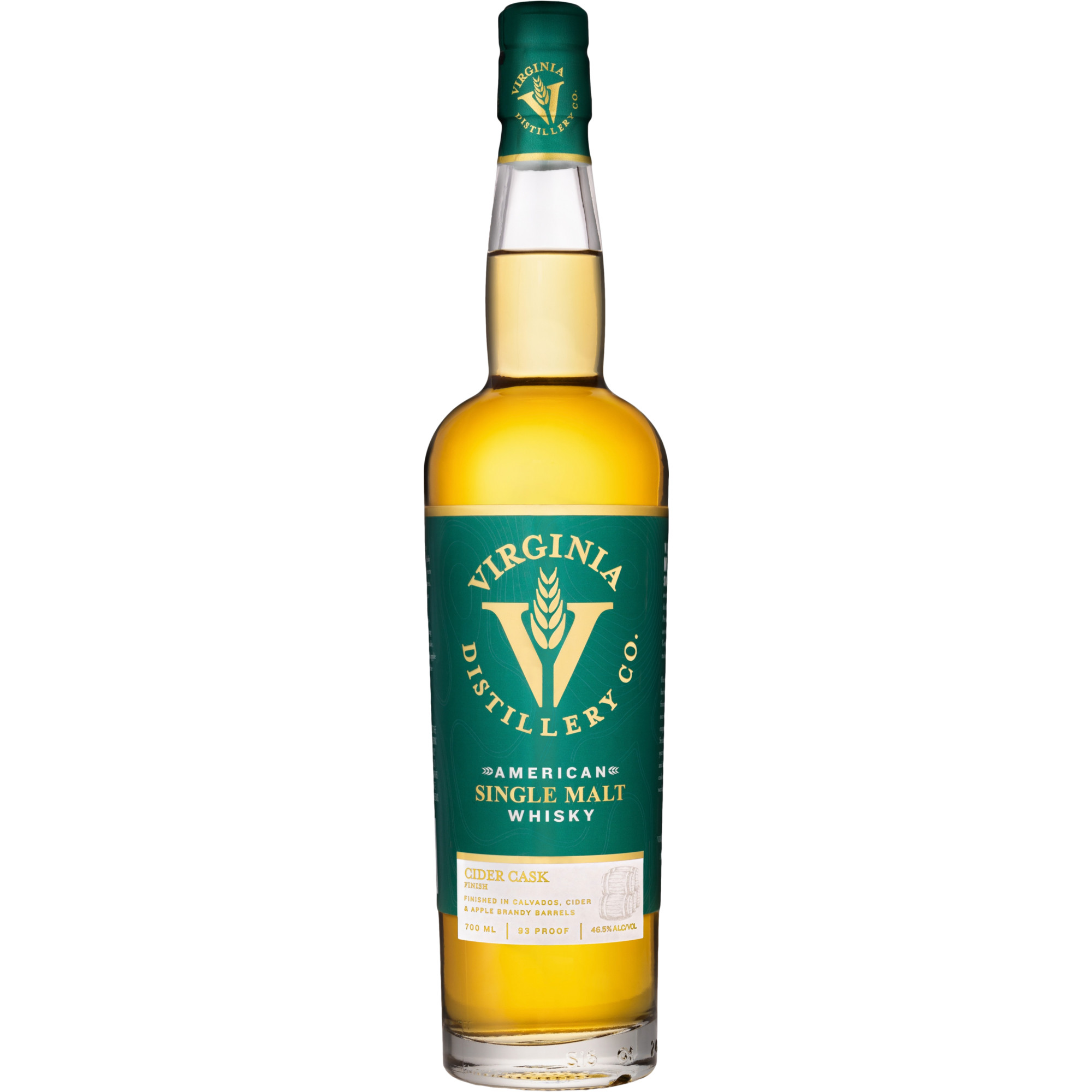 Virginia American Single Malt Whiskey Cider Cask, 0,7 L, 46,5 % Vol., Spirituosen