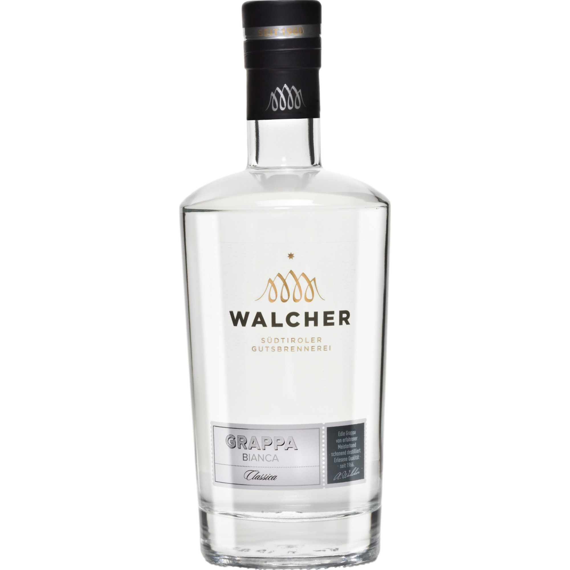 Walcher Grappa Bianca Classica, Italien, 0,7 L, 38% Vol., Spirituosen