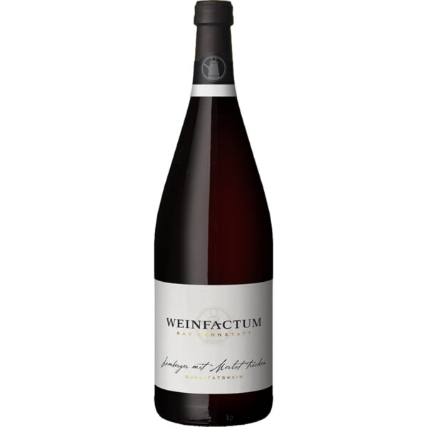Weinfactum Bad Cannstatt Lemberger mit Merlot QbA, Trocken, Württemberg, 1 Liter, Württemberg, 2023, Rotwein