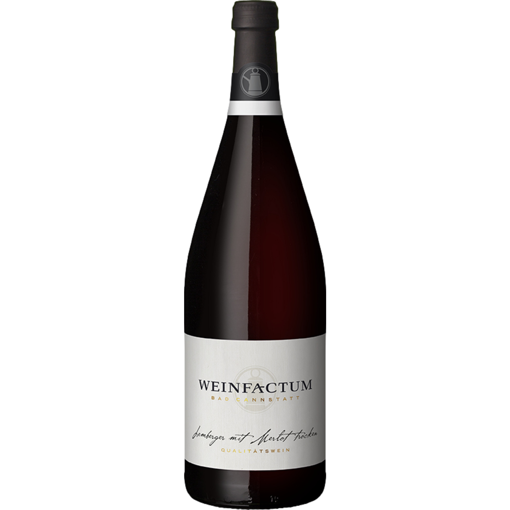 Weinfactum Bad Cannstatt Lemberger mit Merlot QbA, Trocken, Württemberg, 1 Liter, Württemberg, 2023, Rotwein