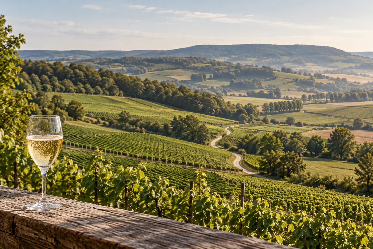 Generiertes Symbolmotiv einer Weinlandschaft in Frankreich