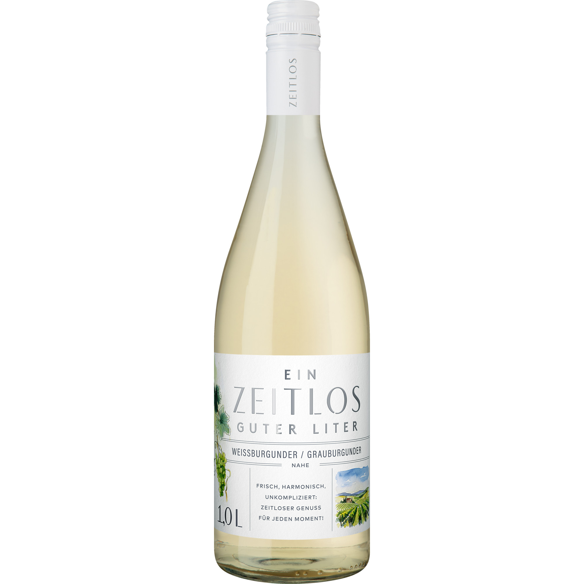 Zeitlos Weißburgunder-Grauburgunder, Trocken, Nahe, 1 Liter, Nahe, 2025, Weißwein